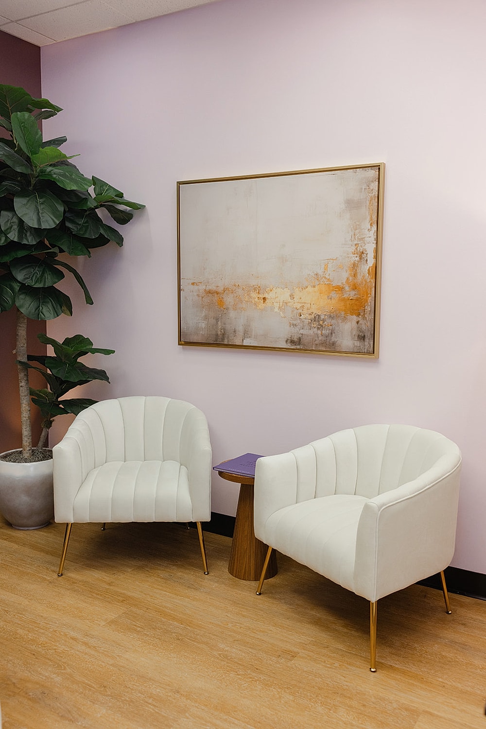 Cozy seating area with modern decor elements.