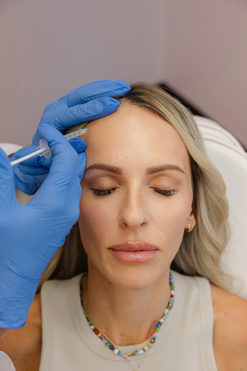 Botox treatment session in a clinical setting